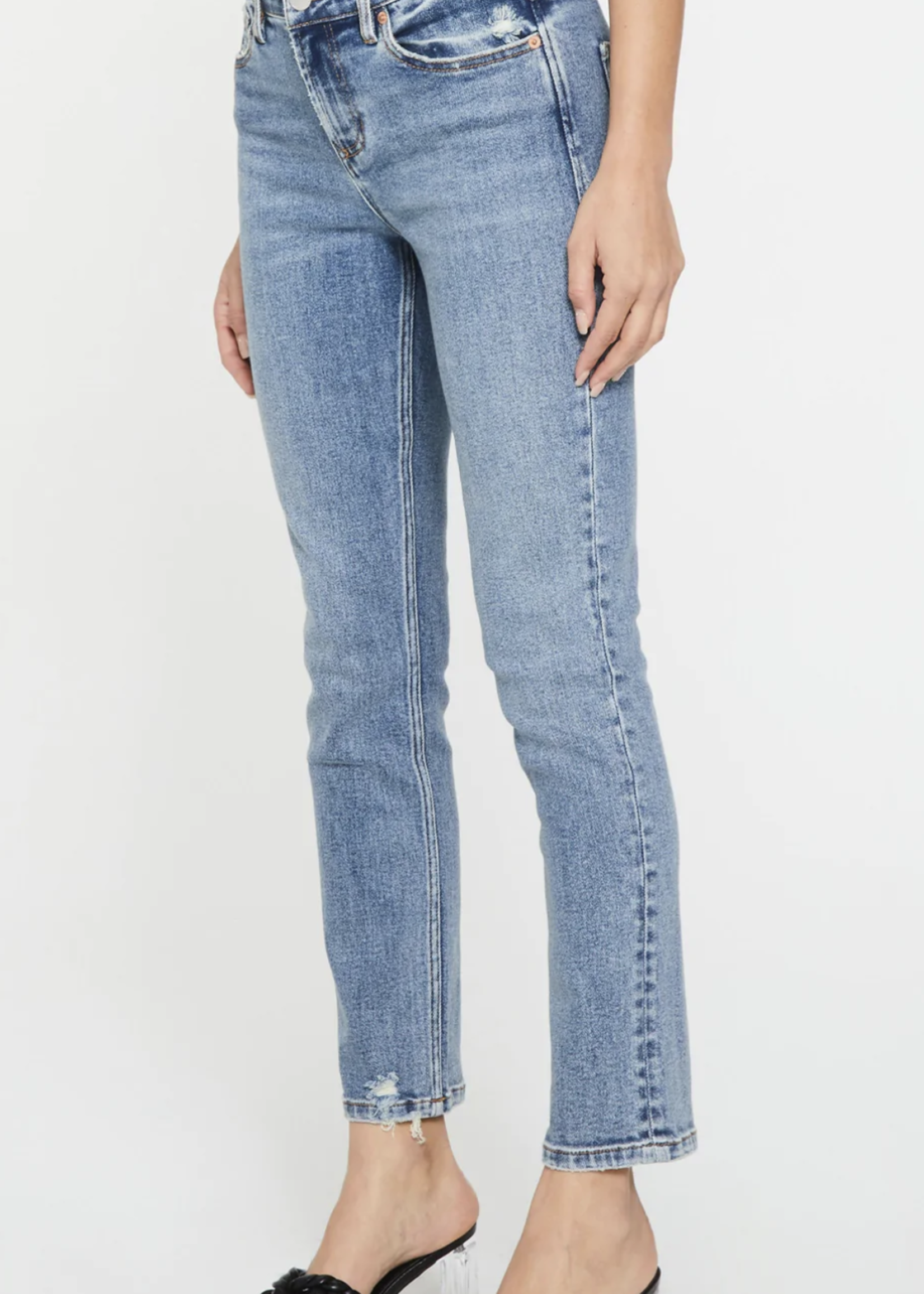 DEAR JOHN BLAIRE HIGH RISE ANKLE SLIM STRAIGHT JEANS BELCREST