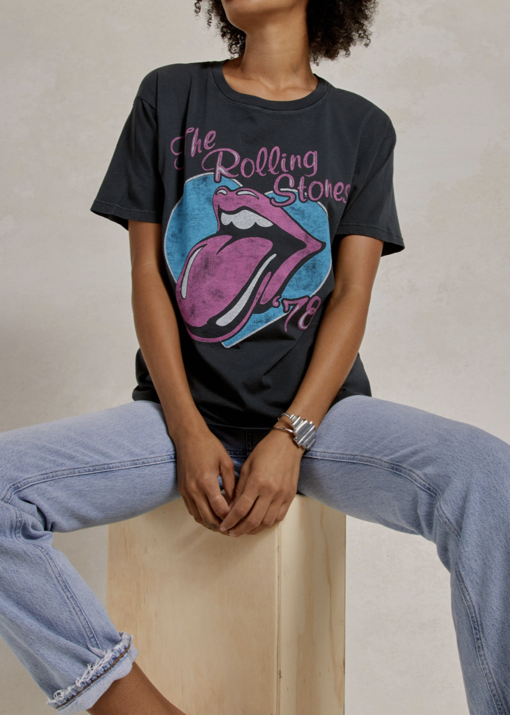 ROLLING STONES 78 TICKET BOYFRIEND TEE