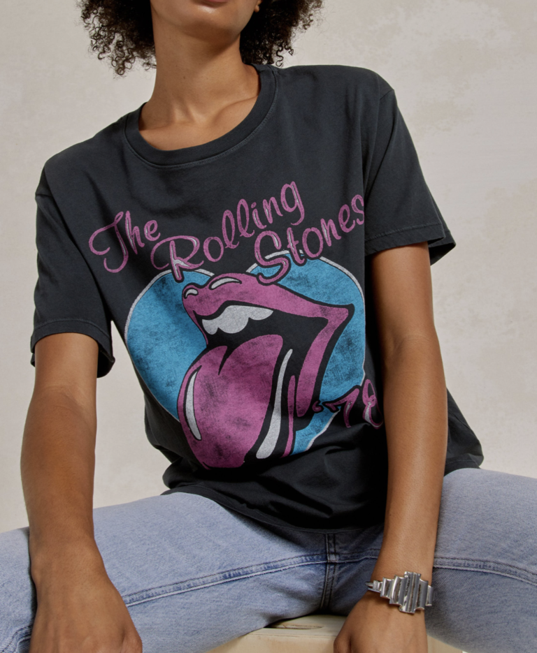 ROLLING STONES 78 TICKET BOYFRIEND TEE