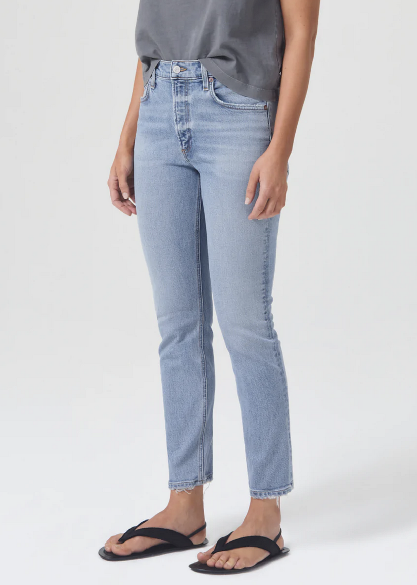 AGOLDE WILLOW MID RISE SLIM CROP (STRETCH)