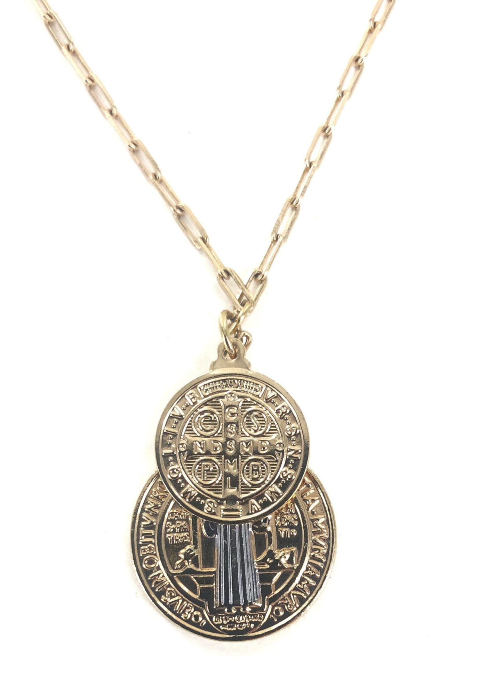 SAHIRA SAINT II - SAINT BENEDICT COIN NECKLACE