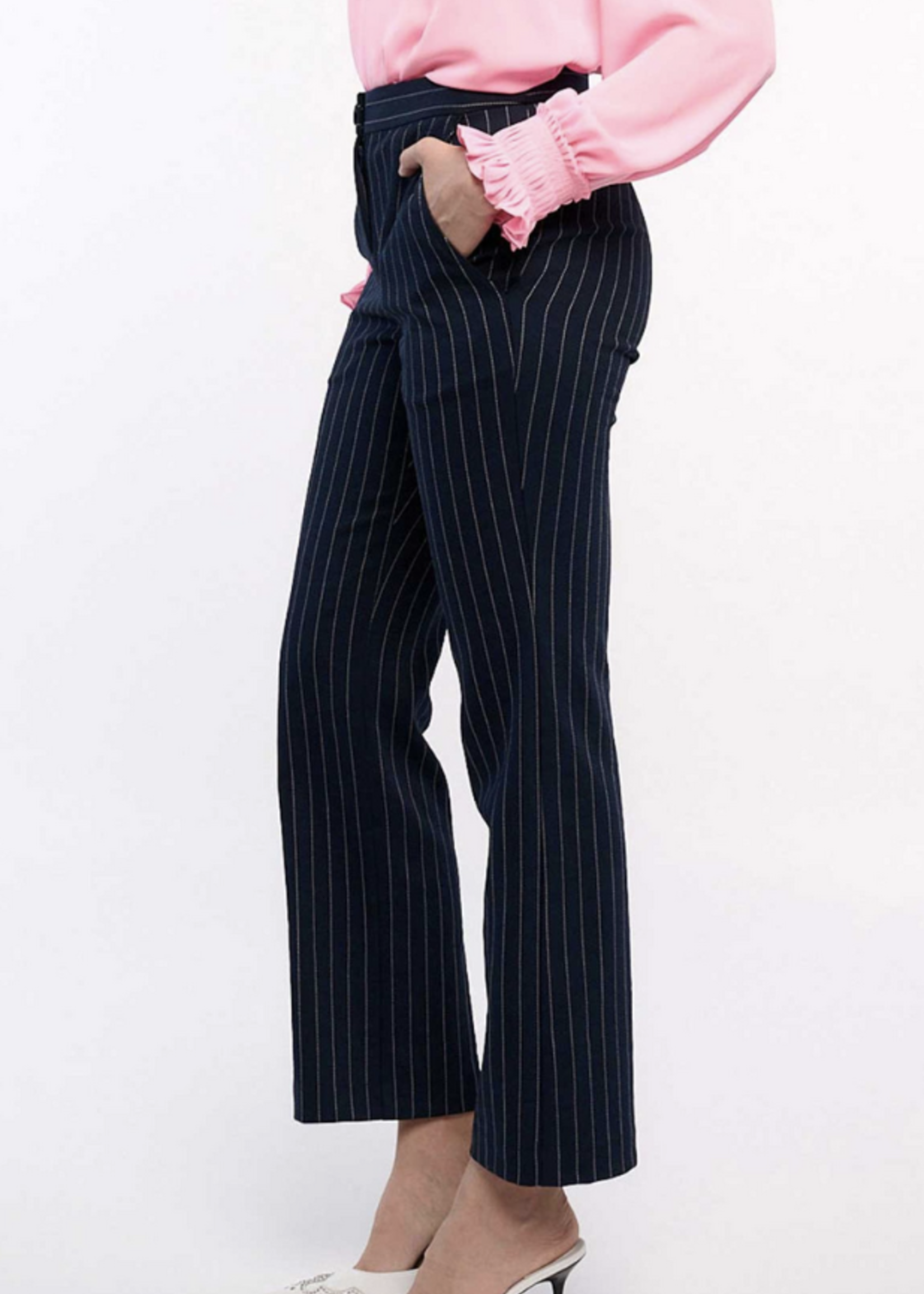 CURRENT AIR PINSTRIPED BOOTCUT PANTS
