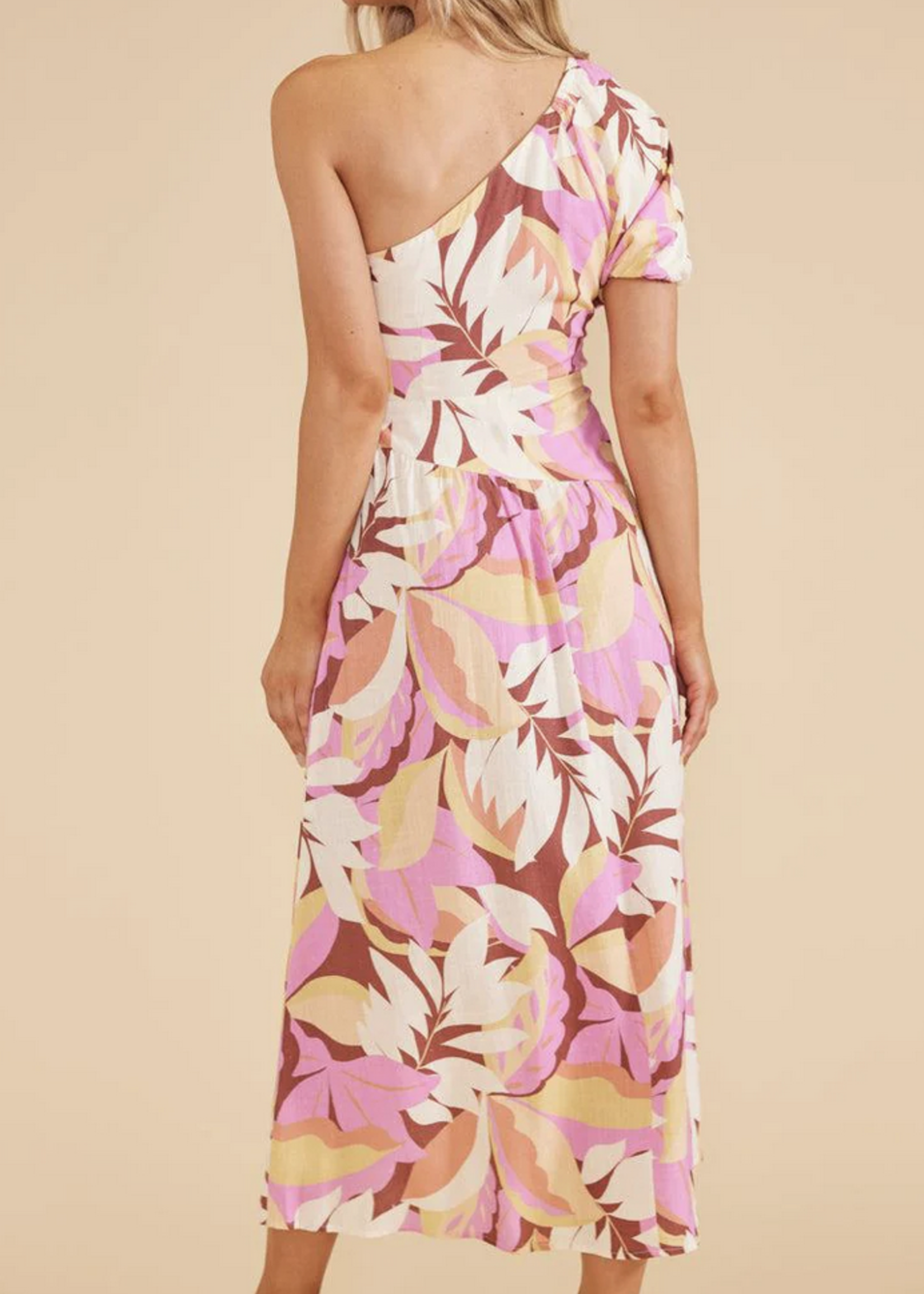 MINKPINK KALI ONE SHOULDER MIDI DRESS