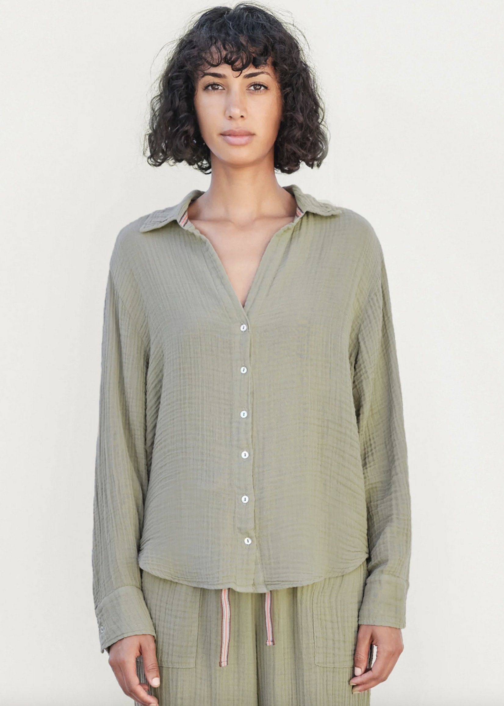 SUNDRY L/S BUTTON DOWN TOP
