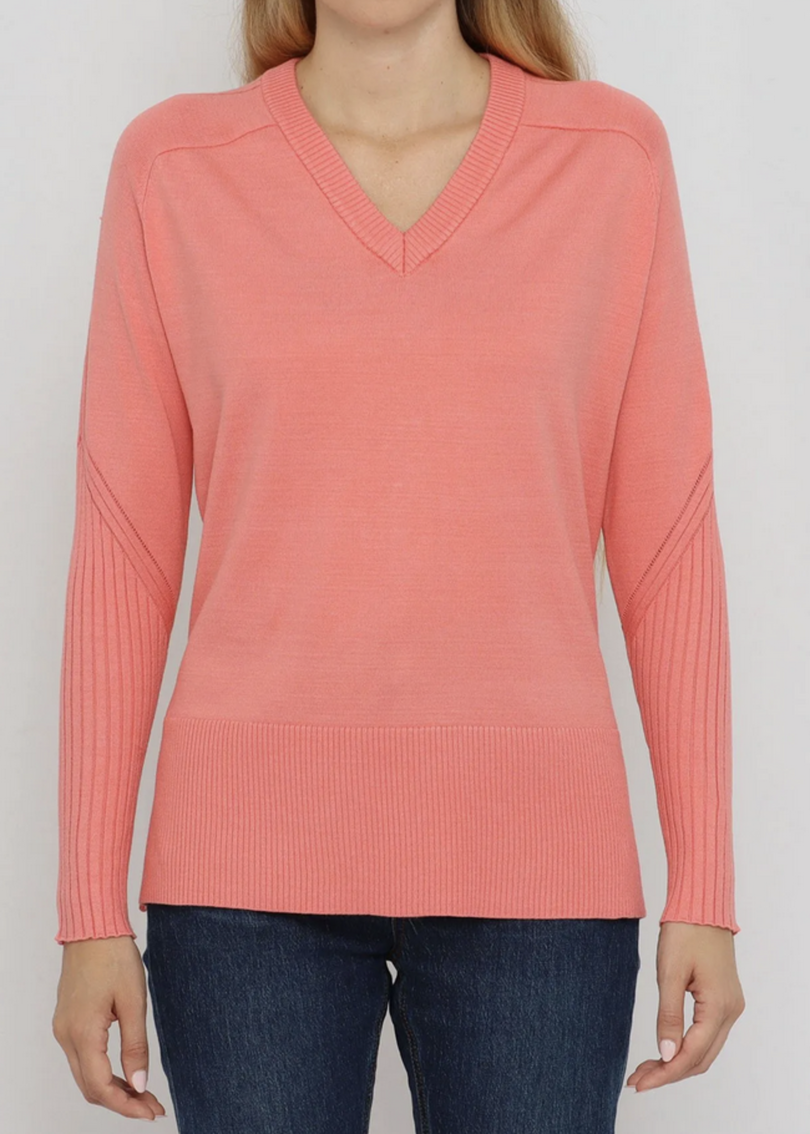 V-NECK PULLOVER W/ SIDE SLITS