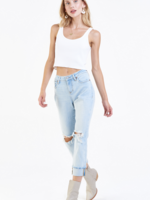 DEAR JOHN BLAIR CUFFED STRAIGHT HIGH RISE JEAN