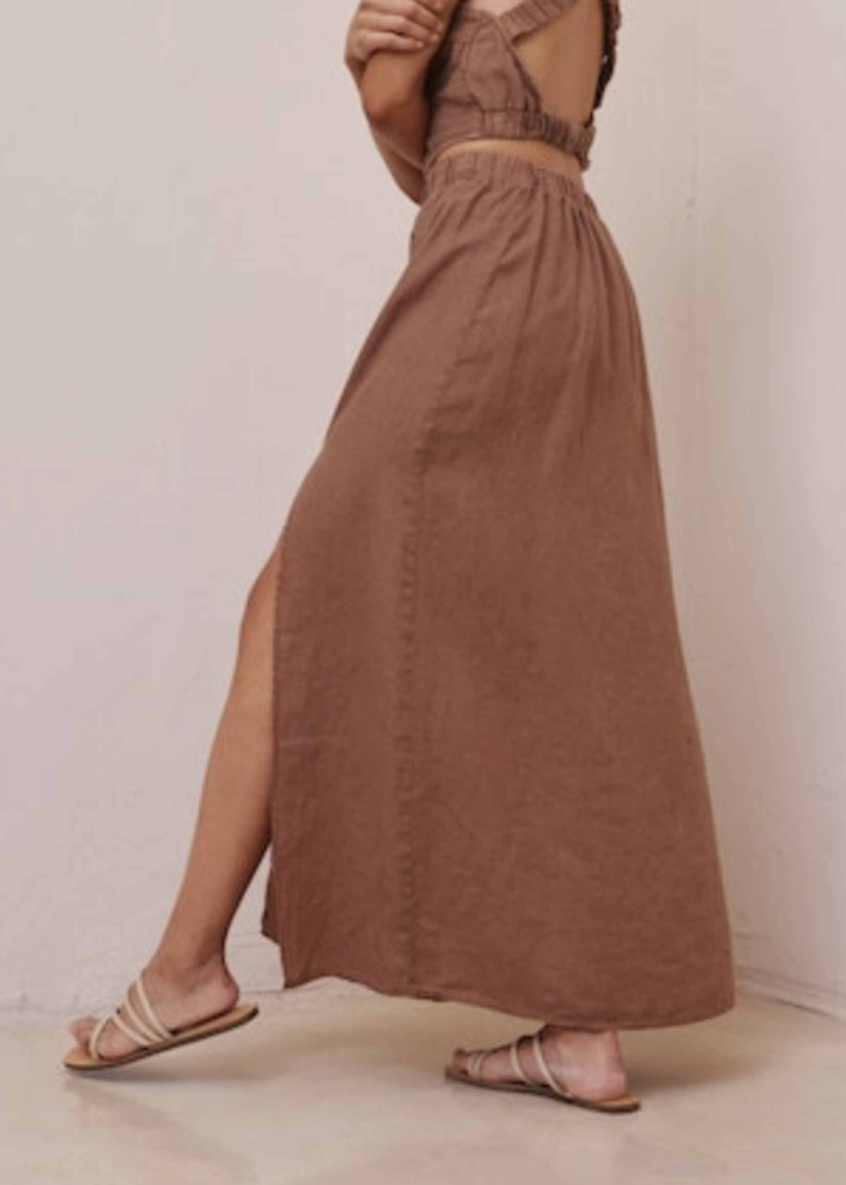 BELLA DAHL HIGH WAIST MAXI SKIRT WITH SLIT