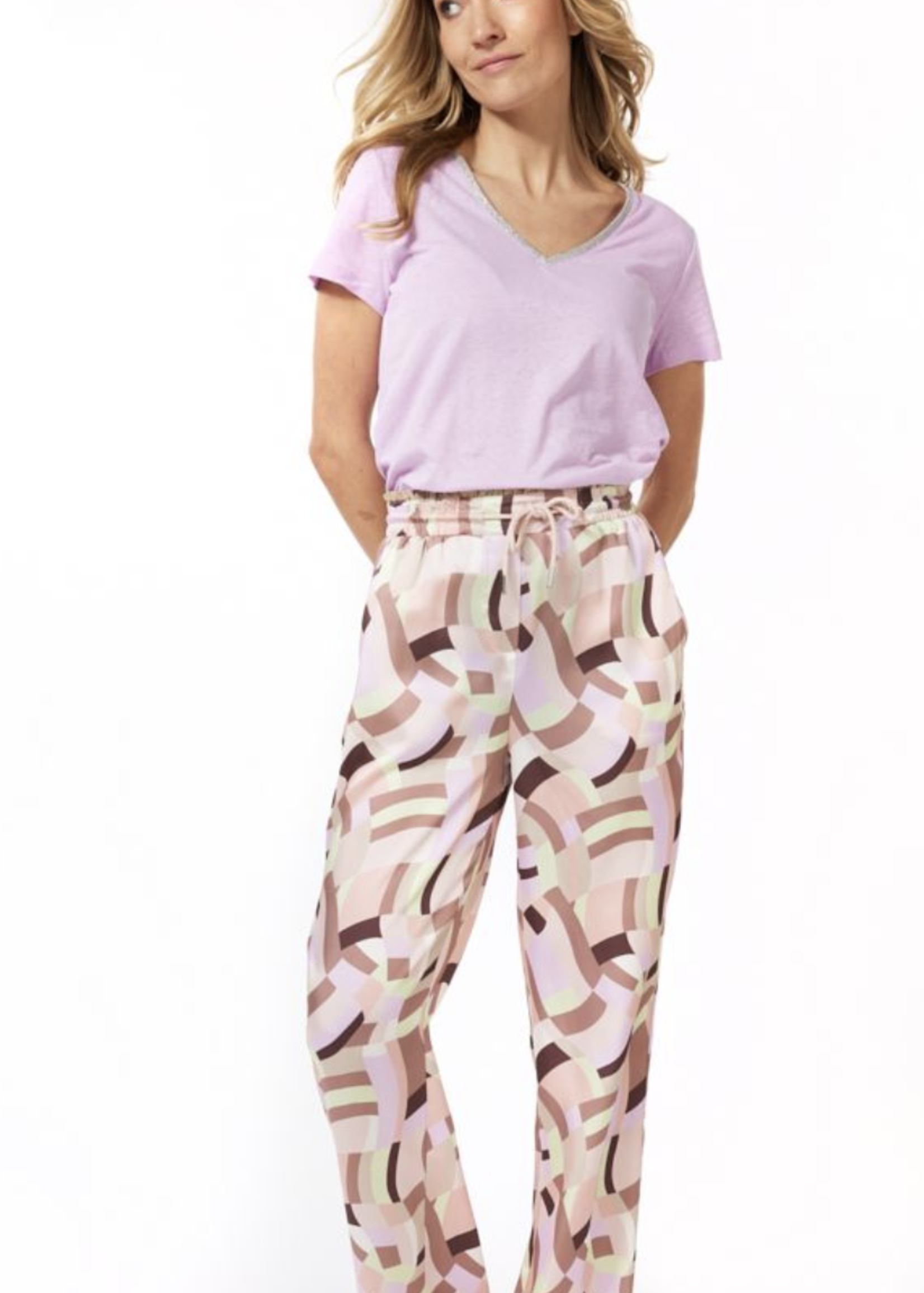 ESQUALO GEOMETRIC PRINT TROUSER