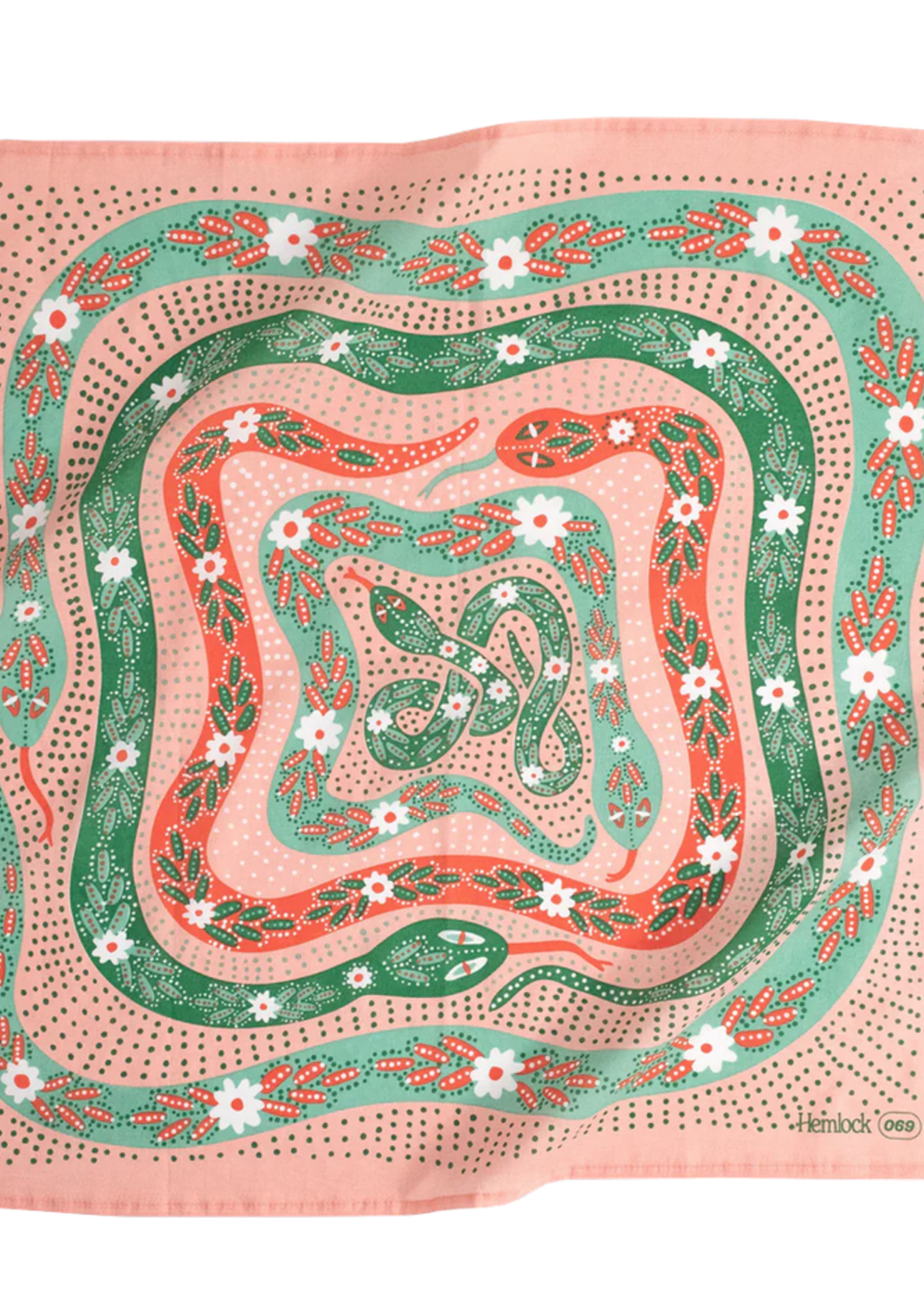 HEMLOCK GOODS NO. 069 SNAKES PINK BANDANA