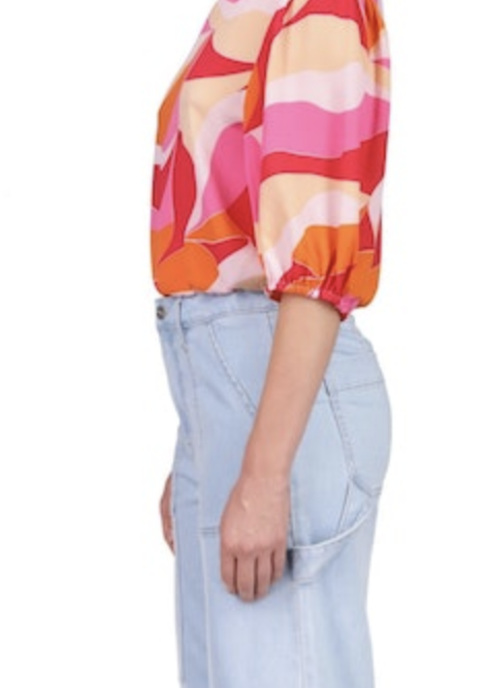 SANCTUARY ELASTIC WAIST ONE SHOULDER TOP