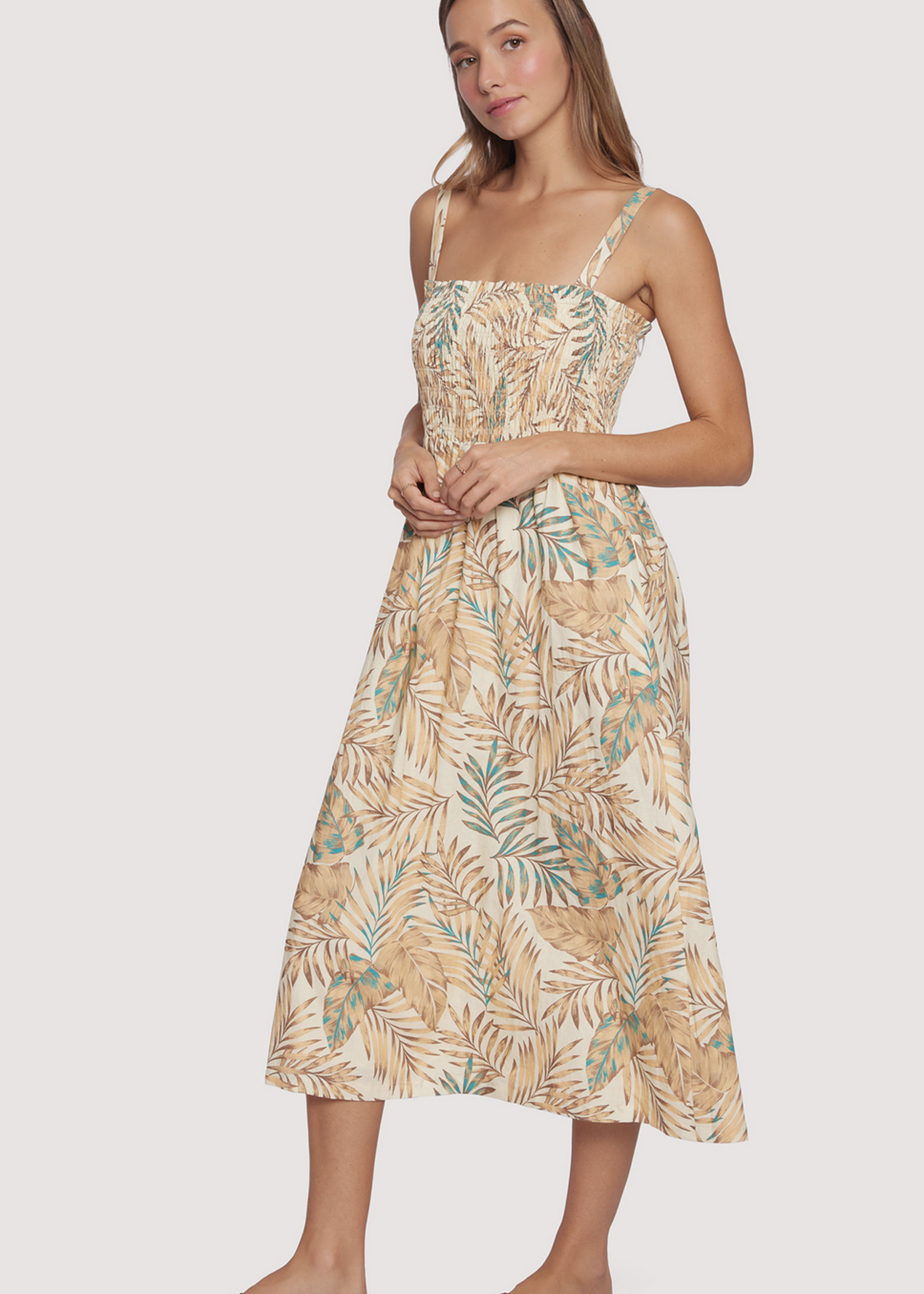 LOST & WANDER ANAFI PALM MIDI DRESS