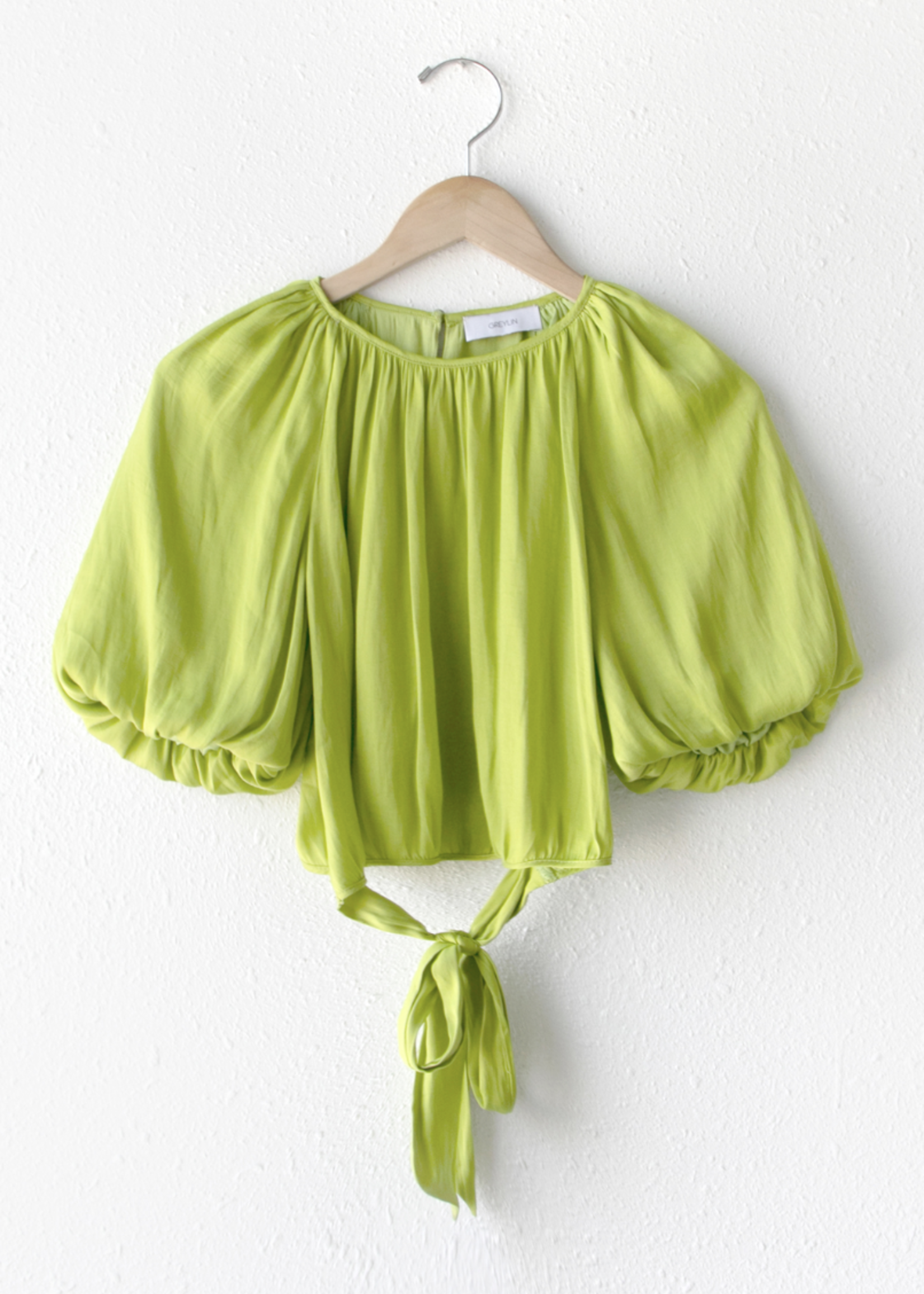 NADIA TIE BAK BALLON SLEEVE TOP