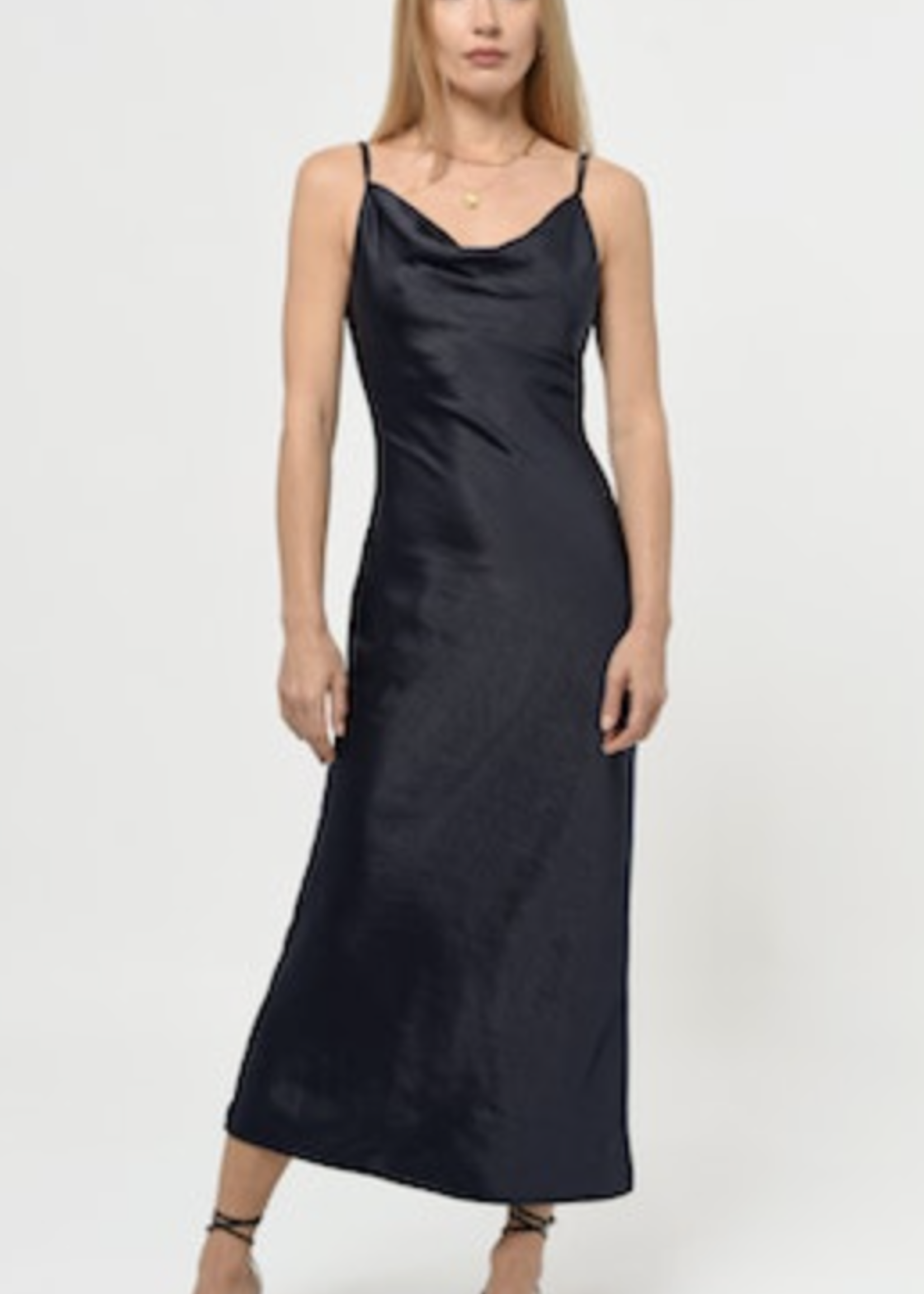 LINDA SATIN COWL NECK SLIP MAXI