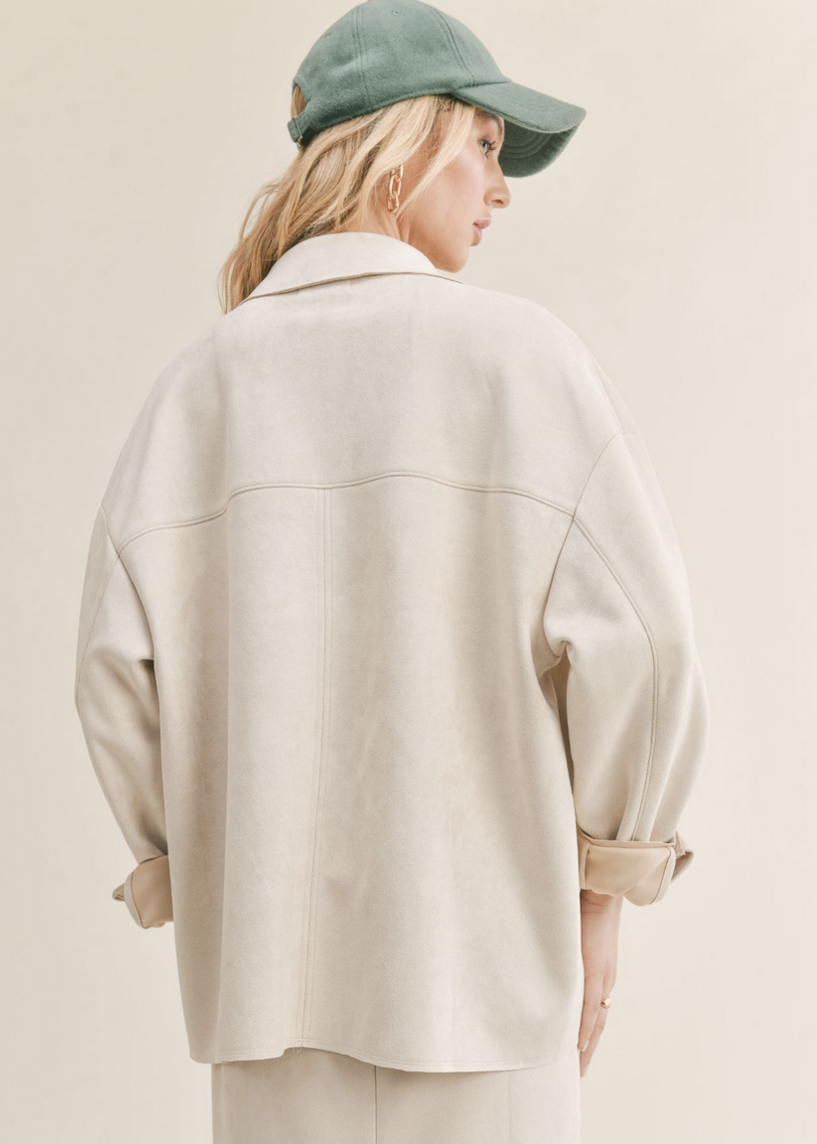 SAGE THE LABEL THE GALLERY SUEDE OVERSIZED SHIRT