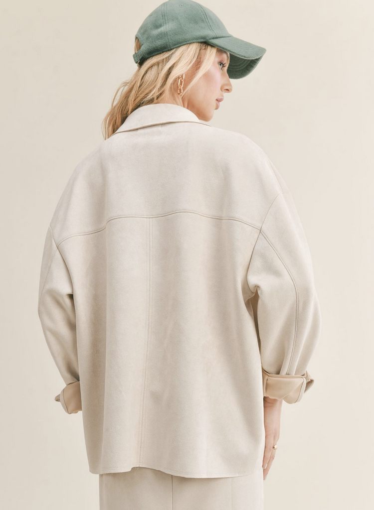 SAGE THE LABEL THE GALLERY SUEDE OVERSIZED SHIRT