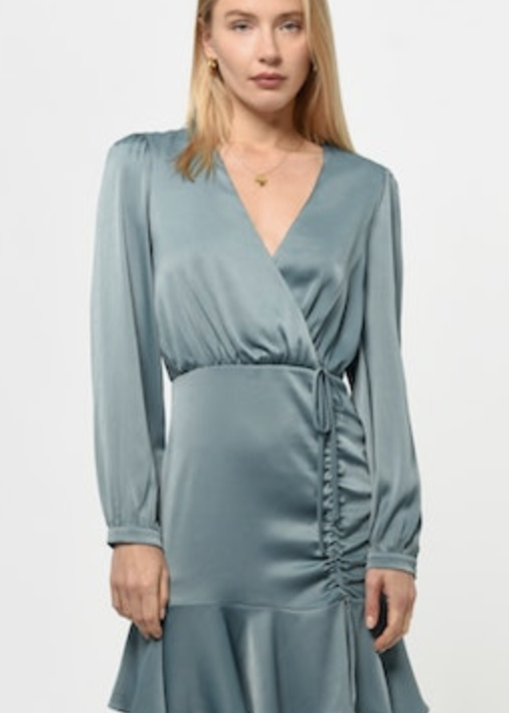 JOANNE RUCHED SATIN DRESS