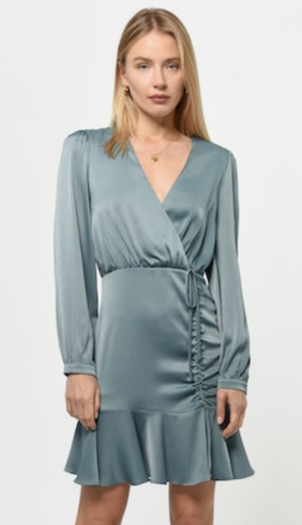 JOANNE RUCHED SATIN DRESS