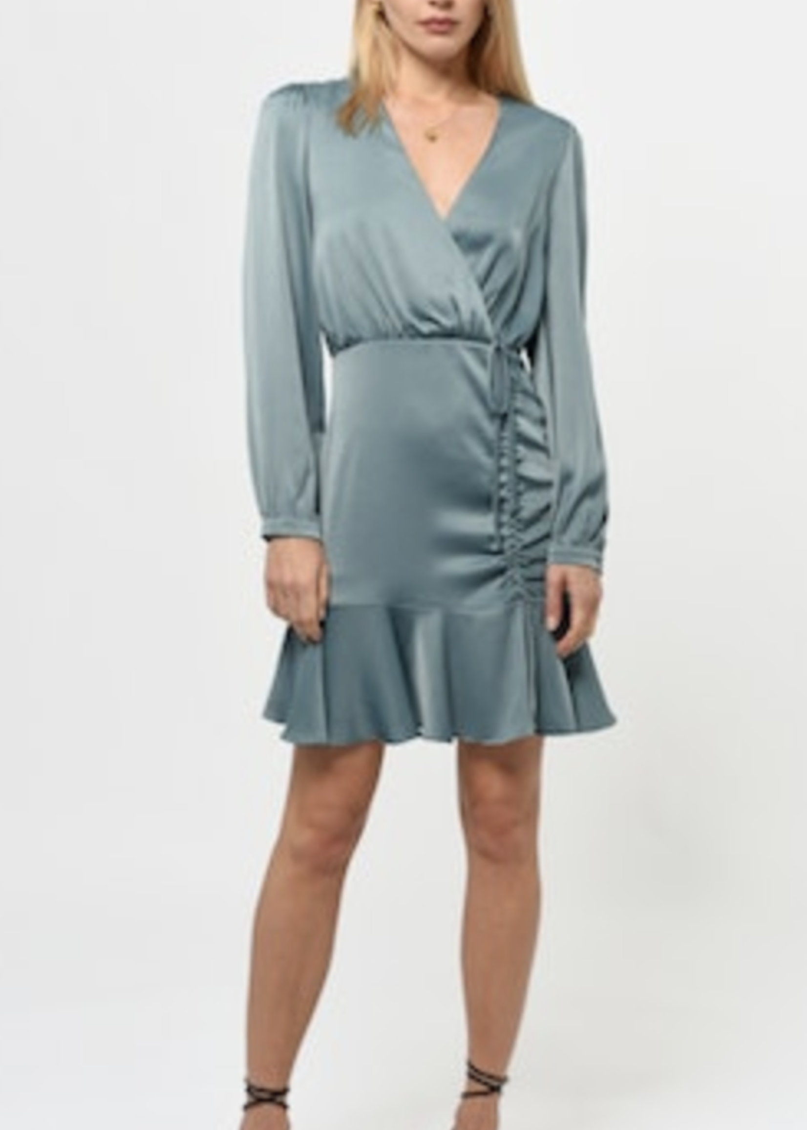 JOANNE RUCHED SATIN DRESS