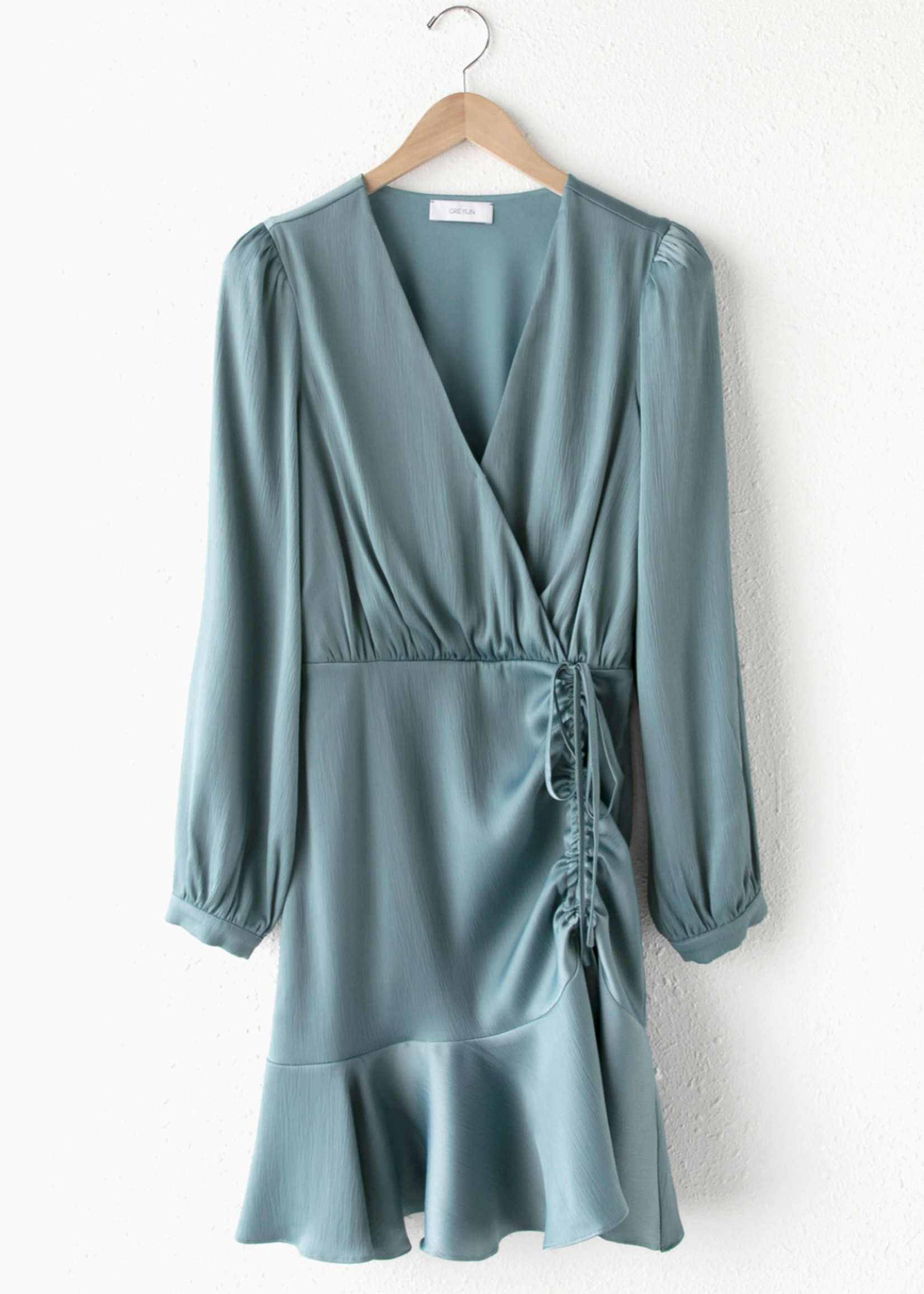 JOANNE RUCHED SATIN DRESS