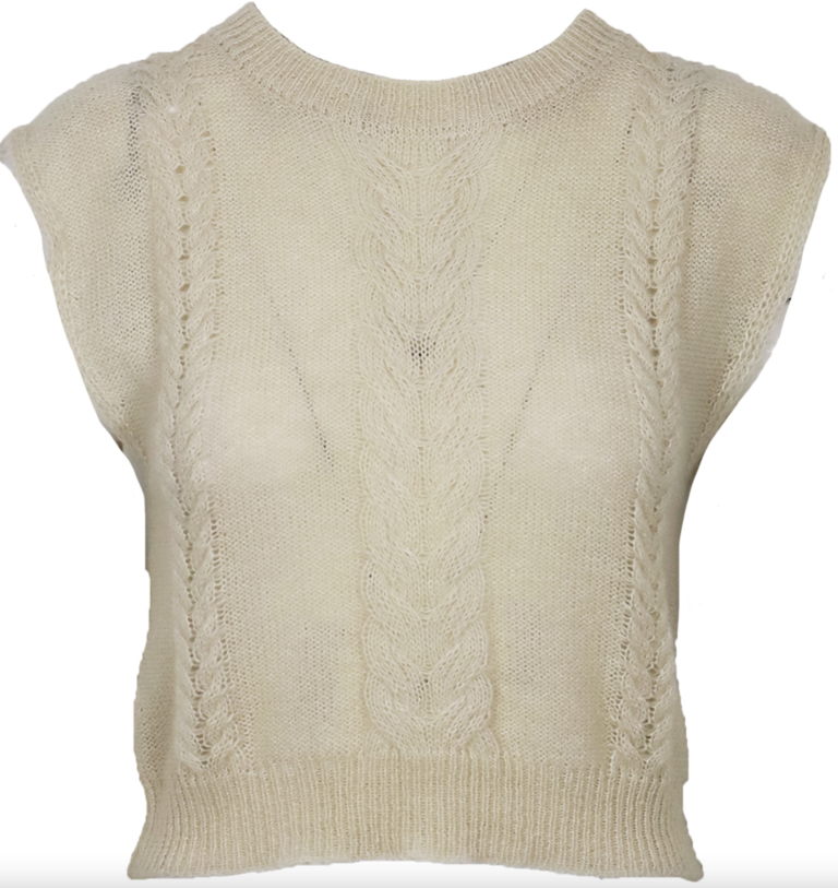 Lucy Paris QUENTIN CABLE KNIT TOP