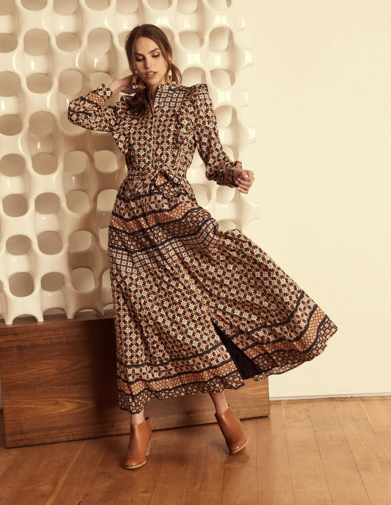 CABALLERO FAYE AUTUMN TILE DRESS