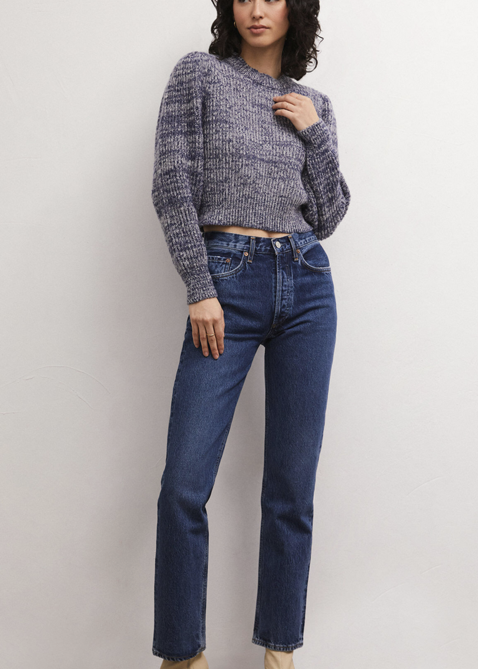 Z SUPPLY POLLY DENIM LOOK SWEATER