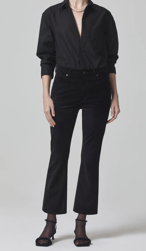 CITIZENS OF HUMANITY ISOLA CROPPED BOOT IN VELVET