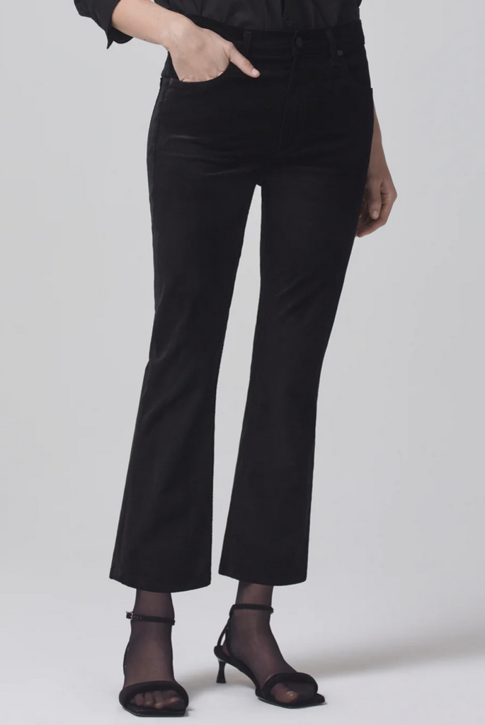 CITIZENS OF HUMANITY ISOLA CROPPED BOOT IN VELVET