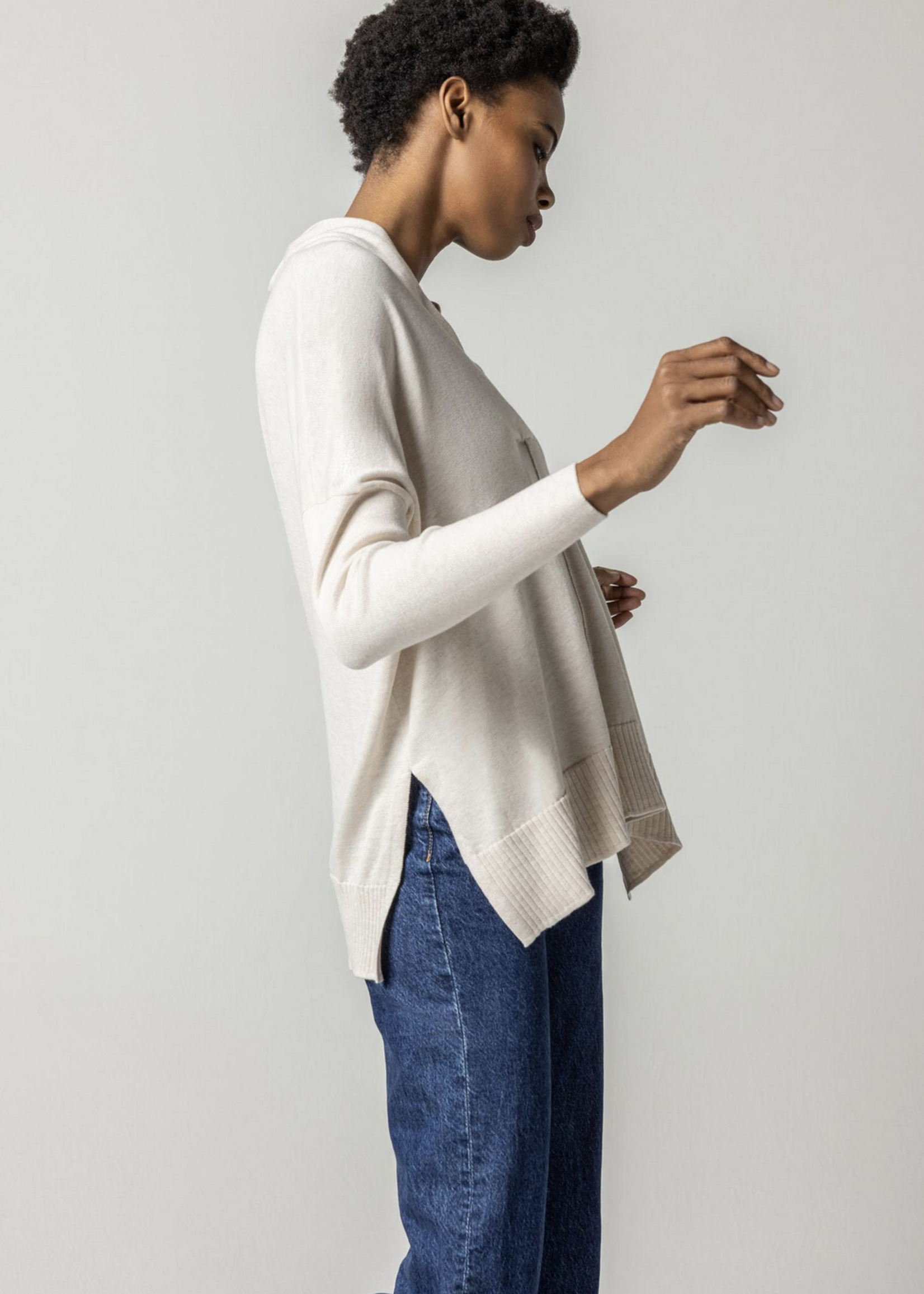 OVERSIZED SHAWL COLLAR SWEATER