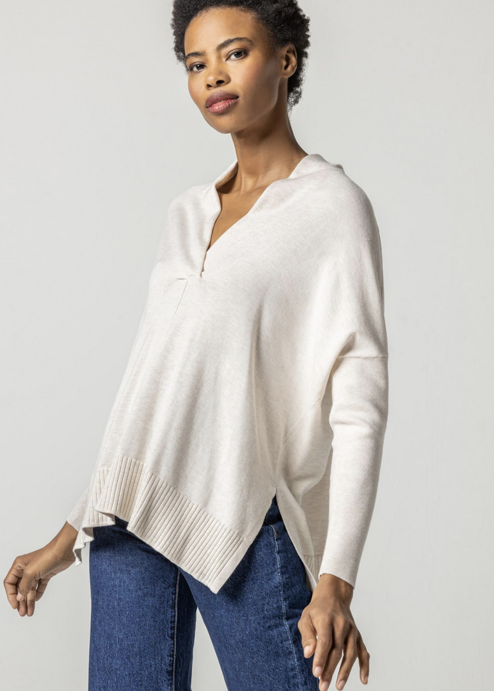 OVERSIZED SHAWL COLLAR SWEATER