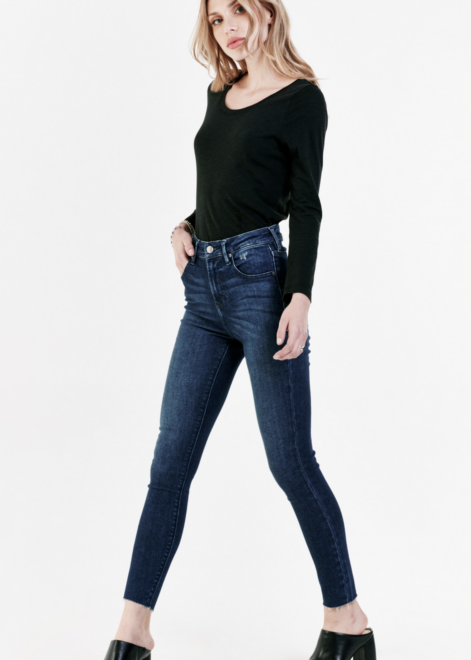 DEAR JOHN OLIVIA SUPER HIGH RISE ANKLE SKINNY JEANS