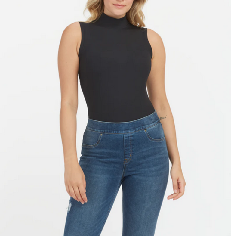 SPANX SUIT YOURSELF RIBBED MOCK NECK BODYSUIT