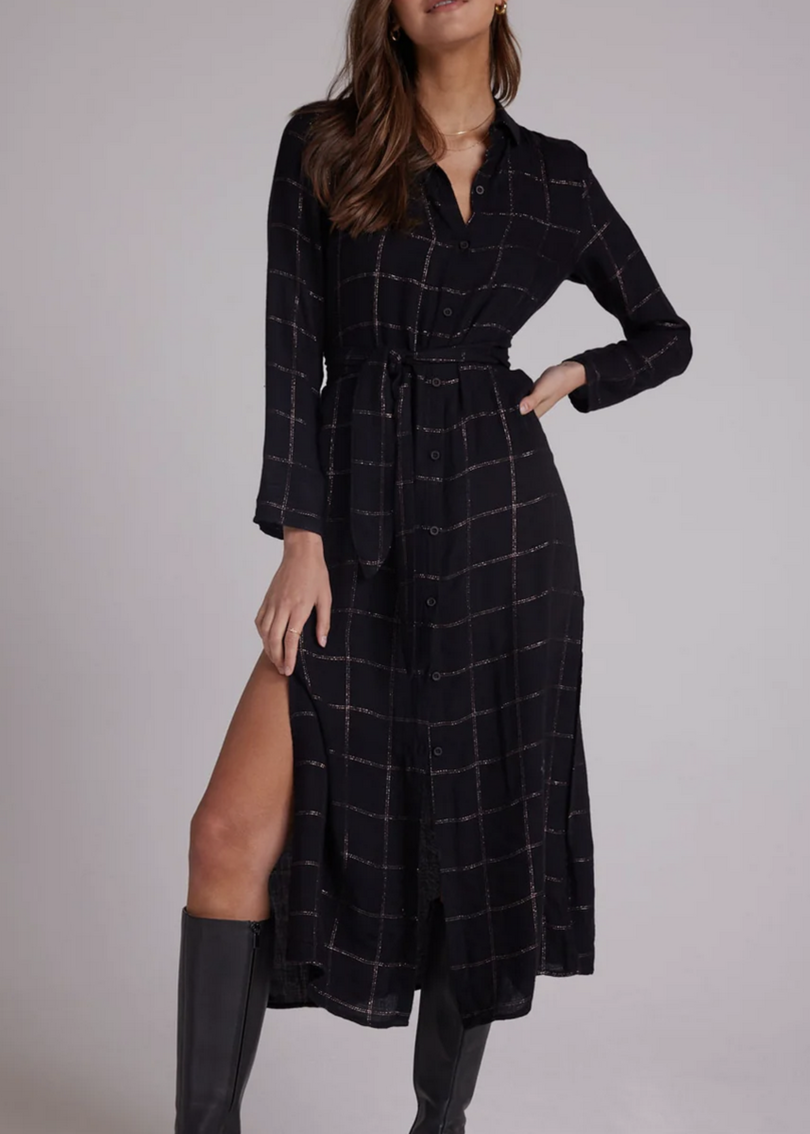 BELLA DAHL MAXI SHIRT DRESS WITH SMOCKED WAIST