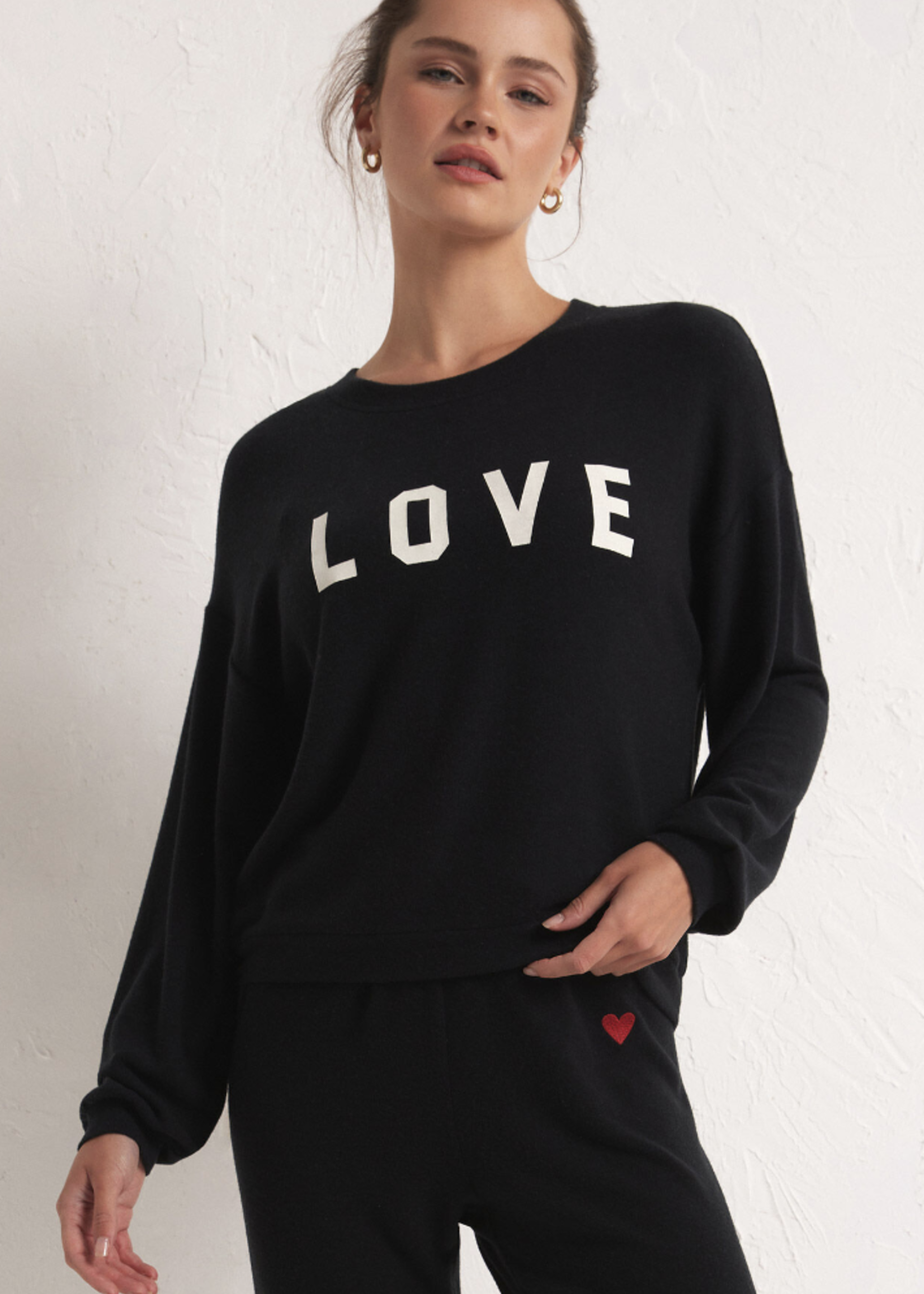 Z SUPPLY LOUNGE TEAM LOVE L/S TOP