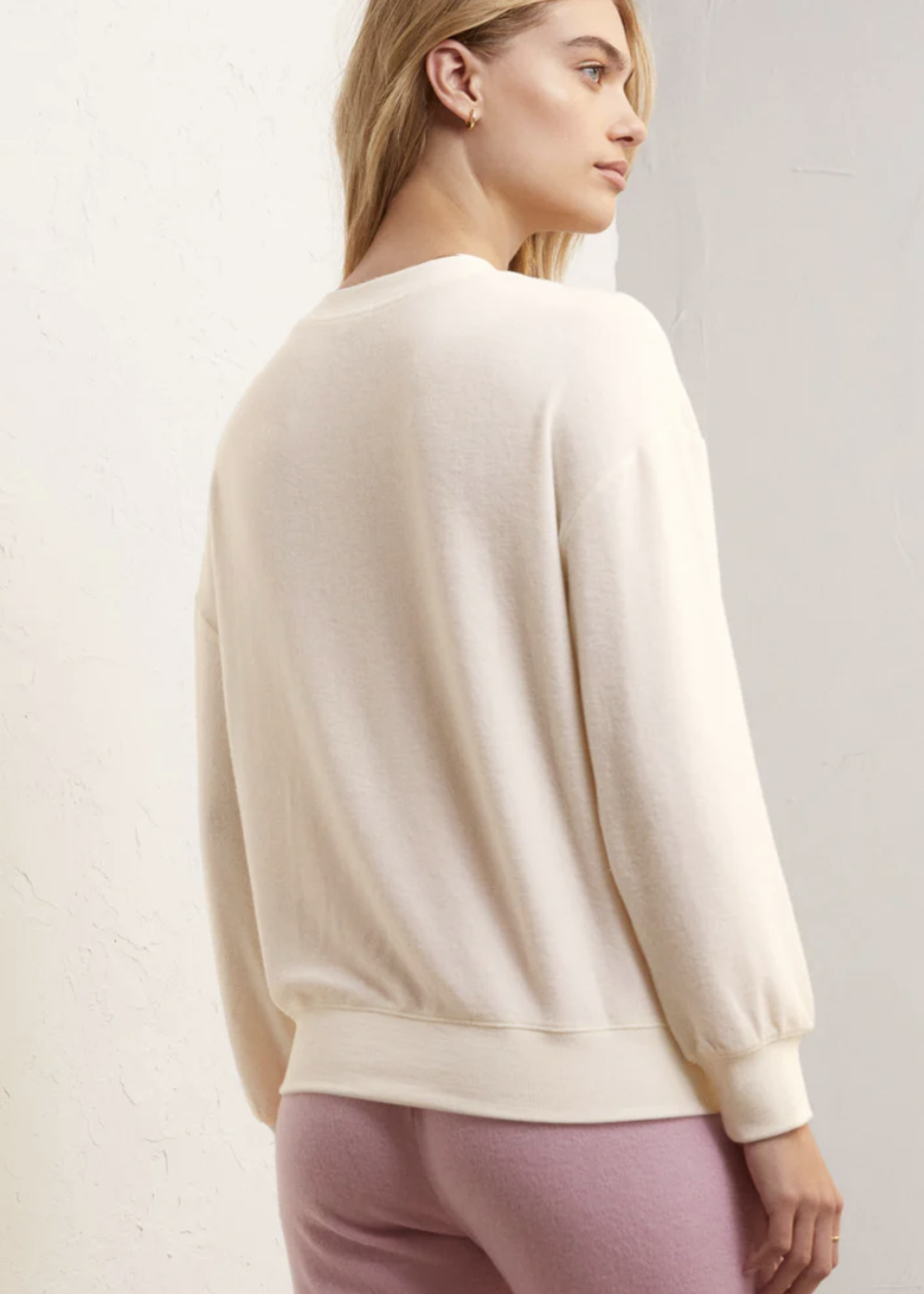 Z SUPPLY LOUNGE RELAXED CHAMPAGNE SWEATSHIRT