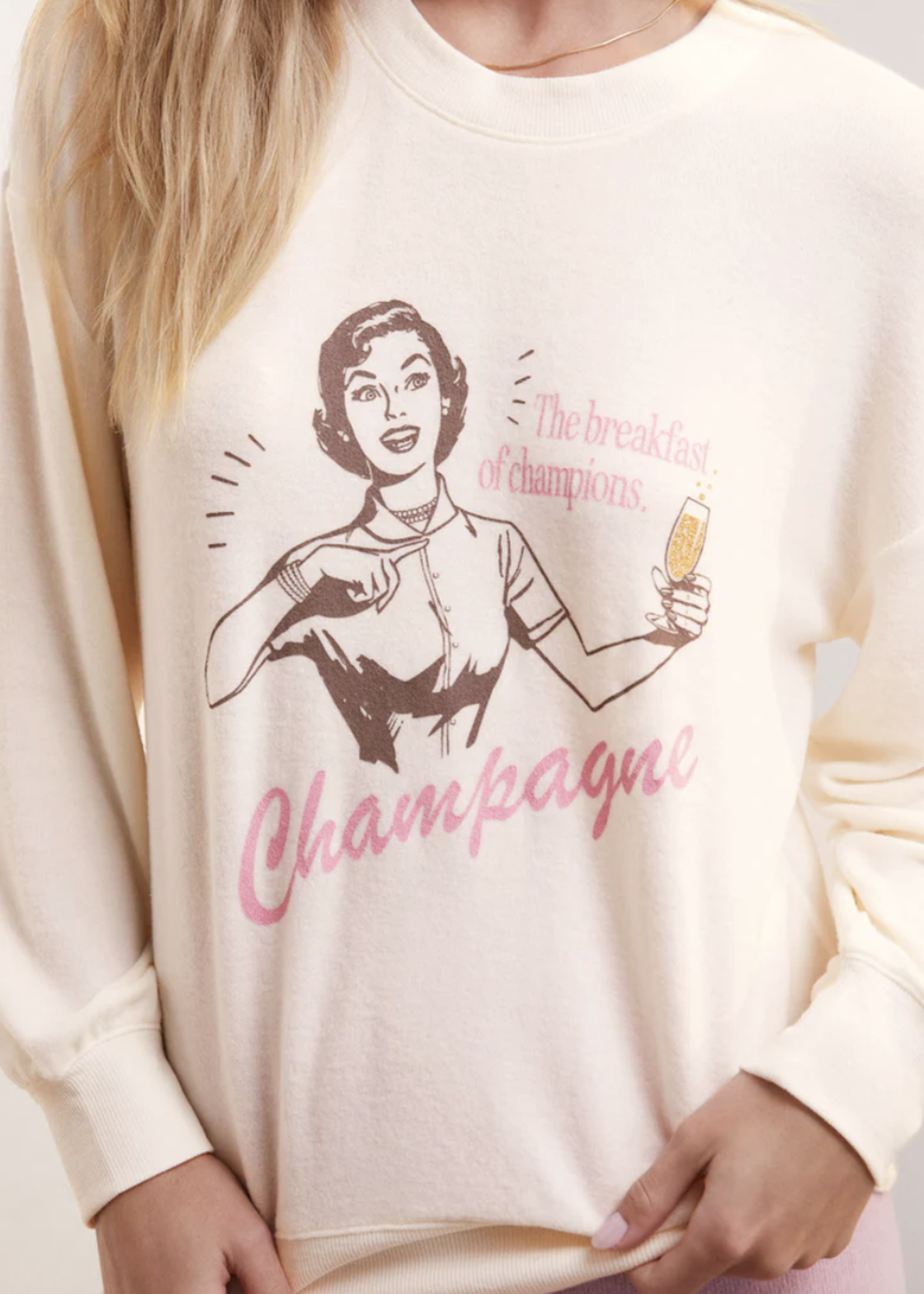 Z SUPPLY LOUNGE RELAXED CHAMPAGNE SWEATSHIRT