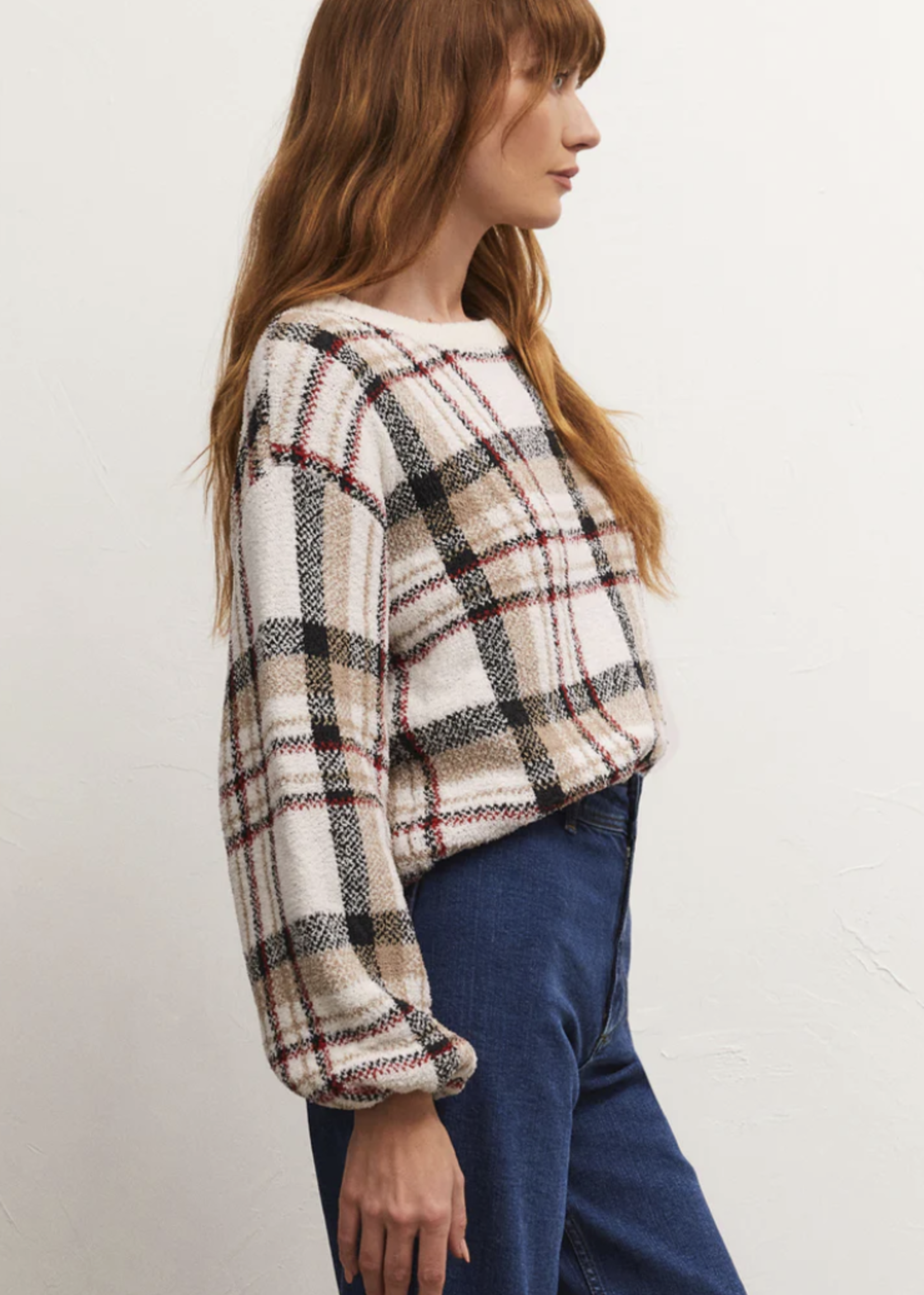 Z SUPPLY SOLANGE PLAID SWEATER