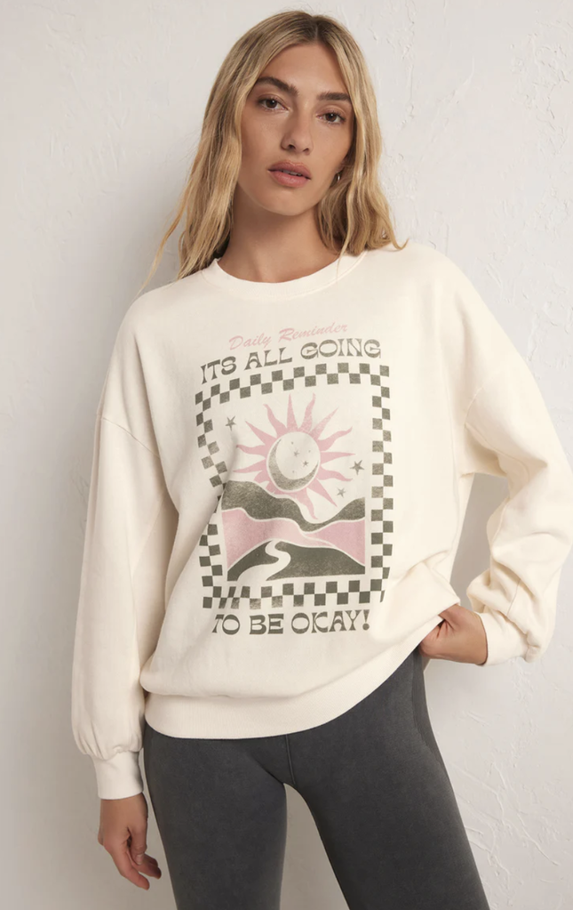 Z SUPPLY ACTIVE OVERSIZED OK! SWEATSHIRT