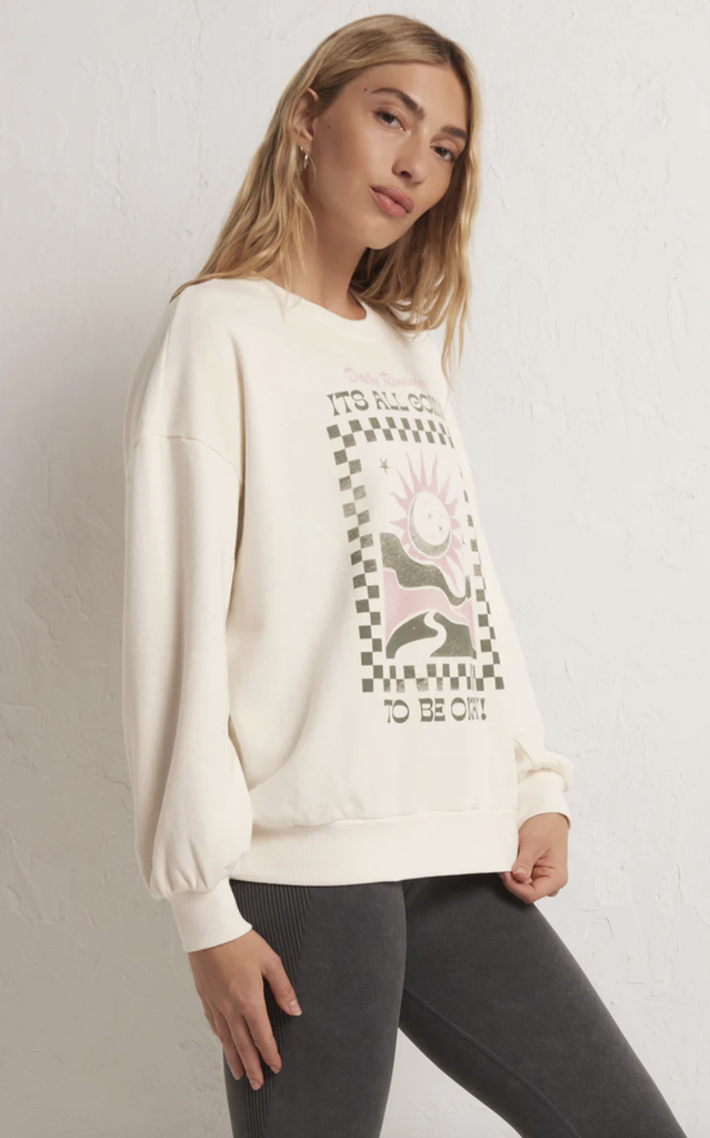 Z SUPPLY ACTIVE OVERSIZED OK! SWEATSHIRT