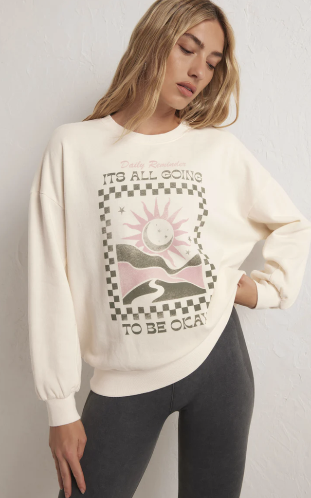 Z SUPPLY ACTIVE OVERSIZED OK! SWEATSHIRT