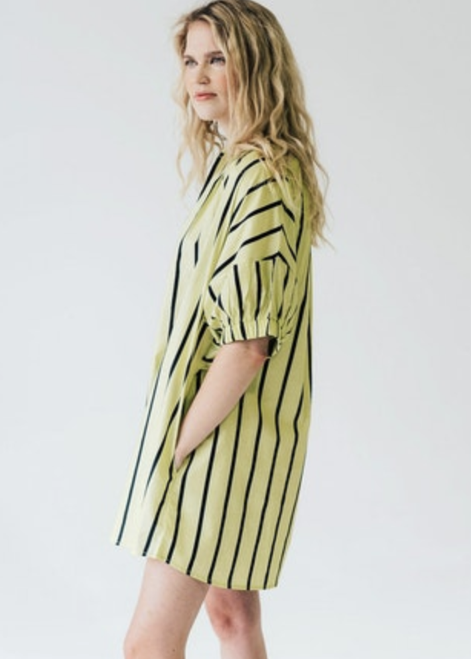 NEVER A WALLFLOWER ELASTIC SLEEVE DRESS