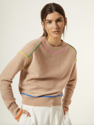 CREW W/ MULTI COLOR SEAMS