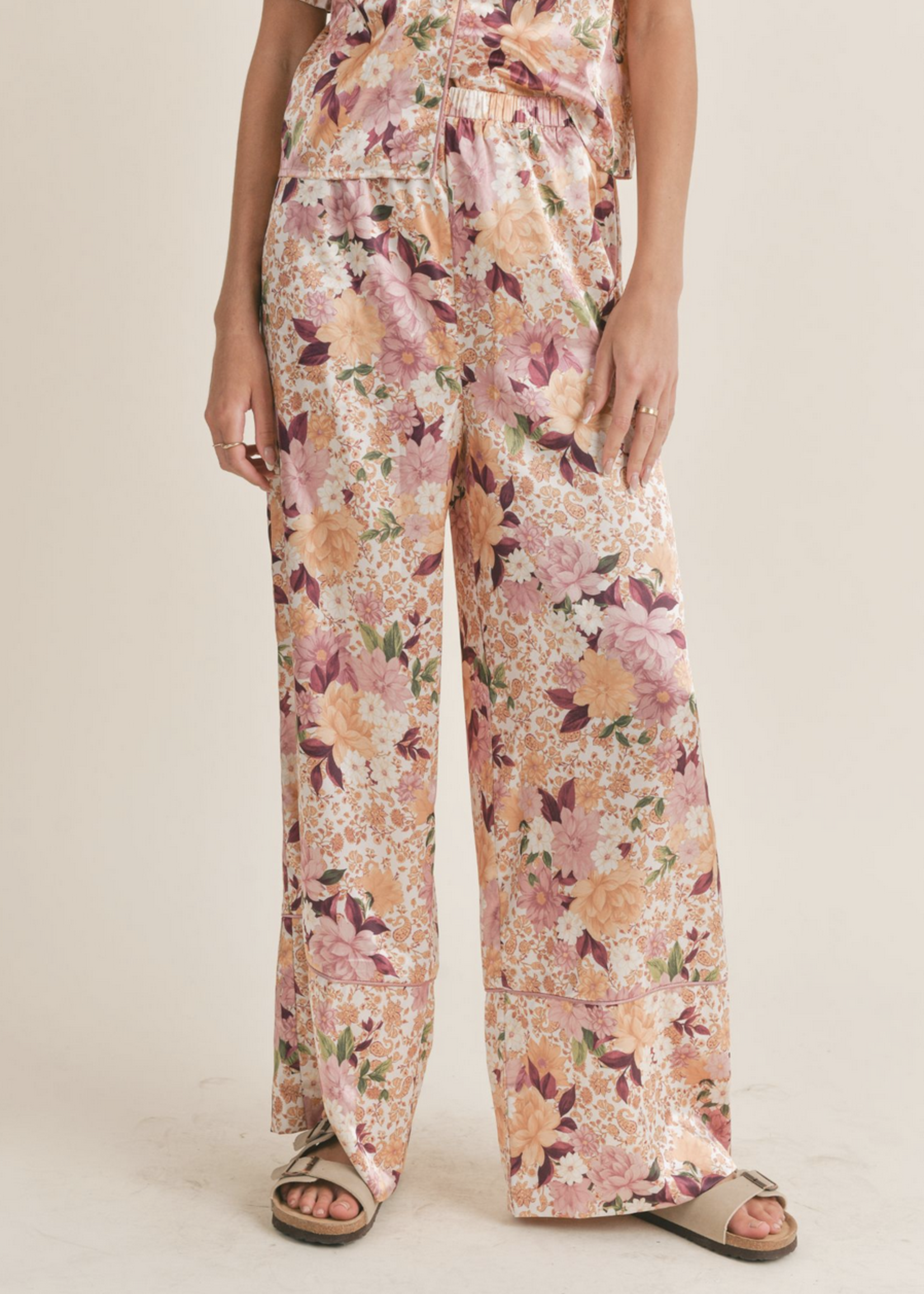 SADIE&SAGE RUSTIC CABIN WIDE LEG PYJAMA PANTS