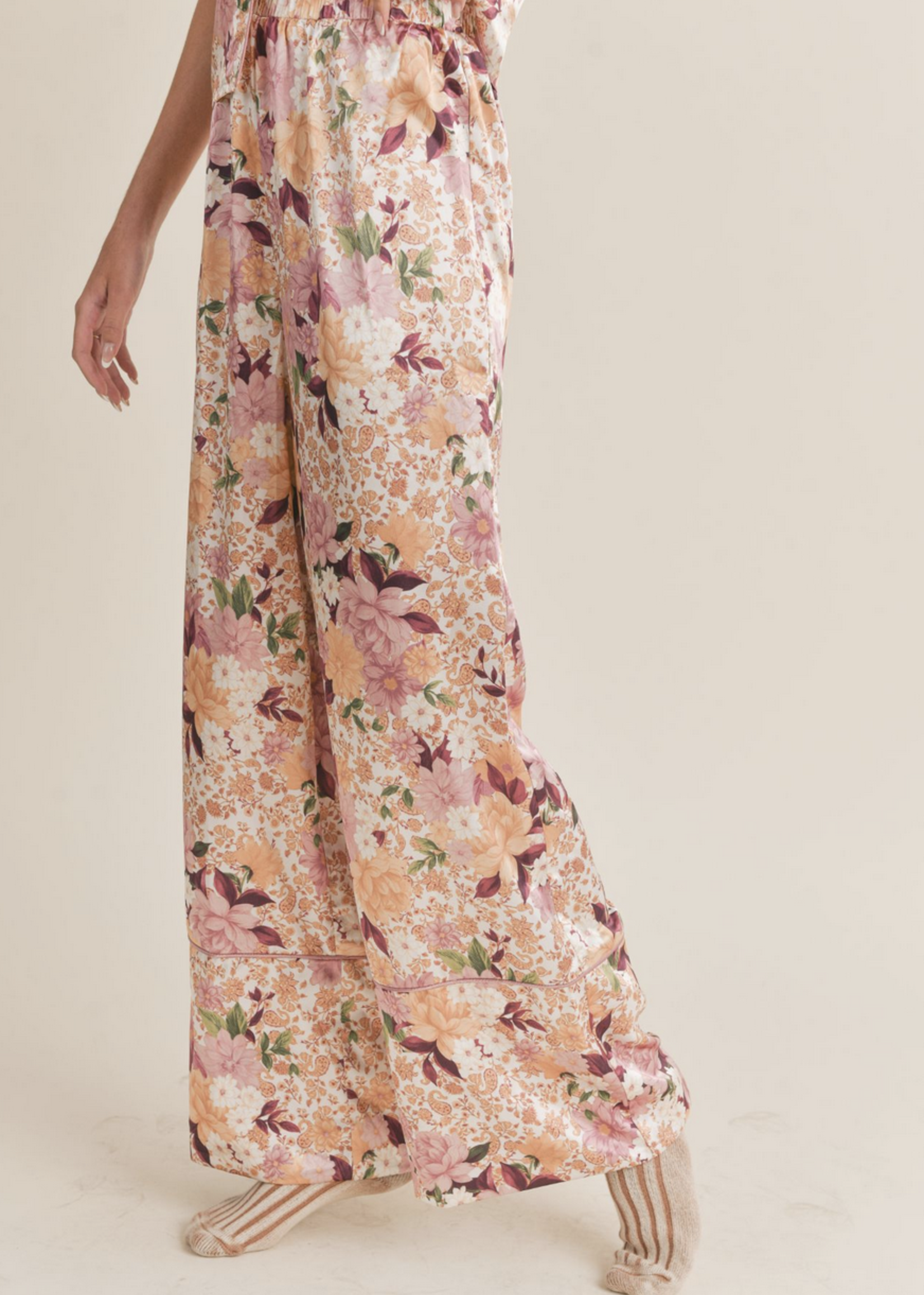 SADIE&SAGE RUSTIC CABIN WIDE LEG PYJAMA PANTS