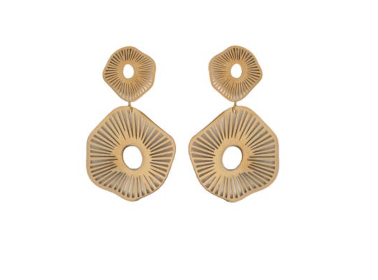 ST. ARMANDS OF DESIGNS OF SARASOTA GOLD ANEMONE STATEMENT EARRINGS