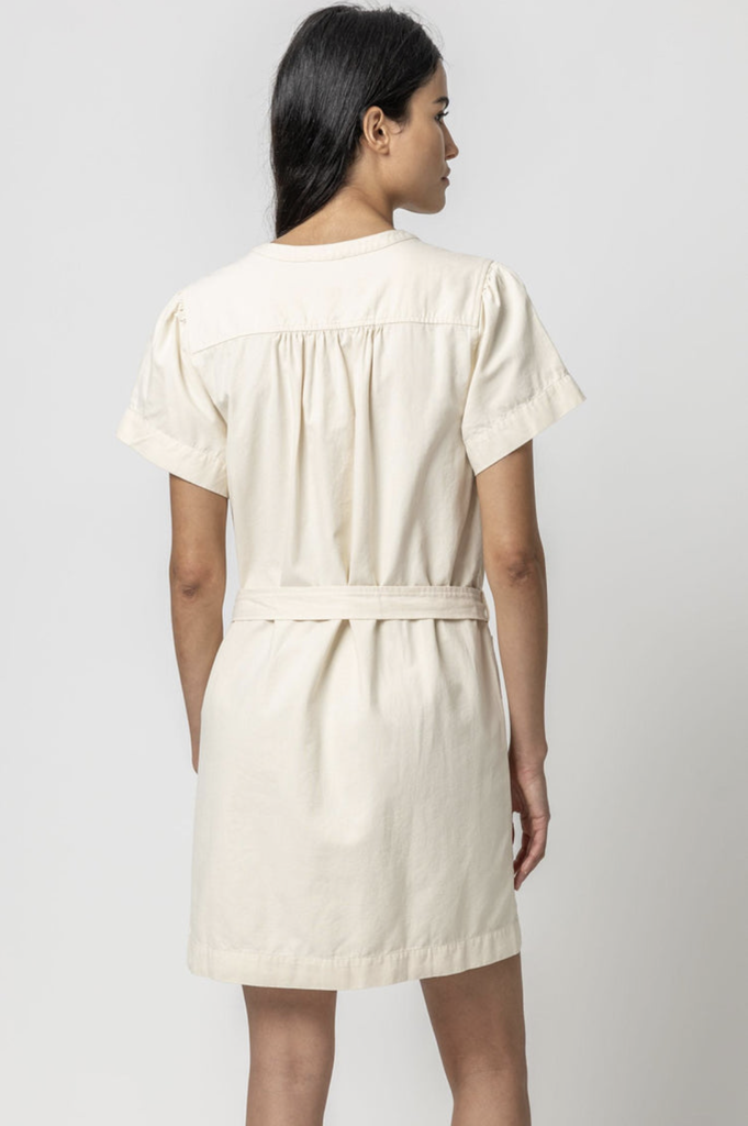 HALF-PLACKET CANVAS DRESS