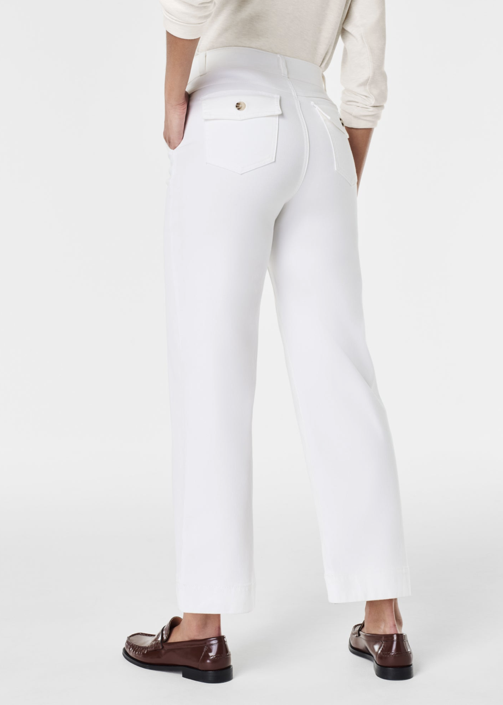 SPANX STRETCHED TWILL WIDE LEG PANT