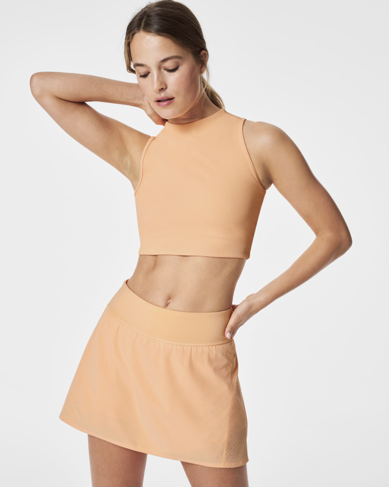 SPANX CONTOUR RIB MOCK NECK CROP TOP