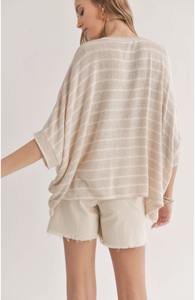 SADIE&SAGE HORIZON STRIPED OVERSIZED TOP