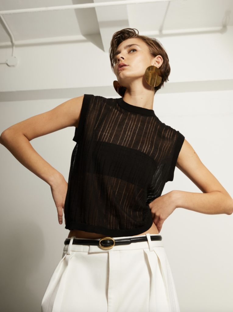 VARIEGATED RIB MUSCLE TEE
